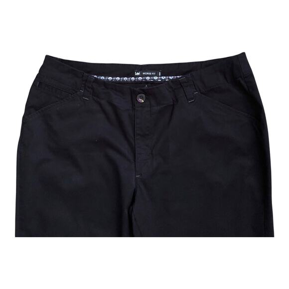 LEE Womens Size 14 M Black Mid Rise Fit Cropped Cotton Blend Pants 25" Inseam - Picture 4 of 6